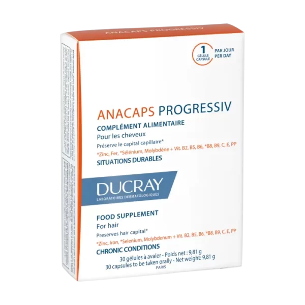 Anacaps Progressiv - Complément alimentaire fabriqué par Ducray