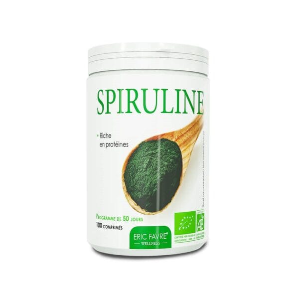 Eric Favre Spiruline La spiruline est particulièrement bénéfique pour les sportifs, les personnes soumises à un stress intense ou celles qui suivent une alimentation spécifique. Eric Favre Spiruline Vegan se distingue par sa formule 100 % végétalienne, sans additifs artificiels ni ingrédients d'origine animale. Ce produit est une source de protéines végétales de haute qualité et est facile à intégrer dans votre routine quotidienne pour soutenir votre énergie et votre bien-être.